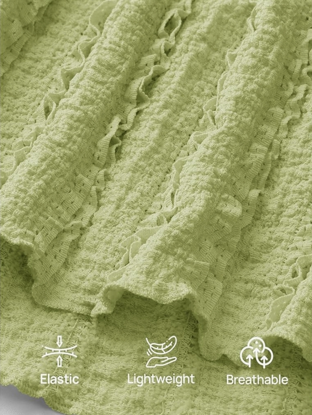 Lace-Trim Smocked Spaghetti Strap Top - Picture 5 of 5